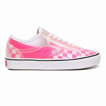 Női Vans Checkerboard ComfyCush Slip-Skool Slip-on Cipő VA4569013 Rózsaszín/Fehér